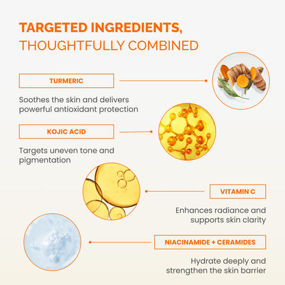 PLANTIFIQUE Kojic Acid and Turmeric Cleansing Pads - Lab-Tested - 60 Exfoliating Pads with Ceramides, Niacinamide & Vitamin C for Dark Spots & Uneven Skin Tone - Available at All In One Marketplace Canada