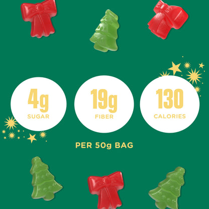SmartSweets Merry Mix Holiday Gummies – 50g x 14 Pack | Low Sugar, Plant-Based, Gluten-Free Festive Candy