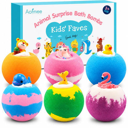 Aofmee Bath Bombs for Kids, Handmade Natural Bath Bombs with Surprise Inside, Shea Cocoa Butter Moisturize, Spa Fizzies Bath Bomb Kit, Birthday Christmas Holiday Gifts for Women, Girls, Boys 🍁 All In One Marketplace Canada