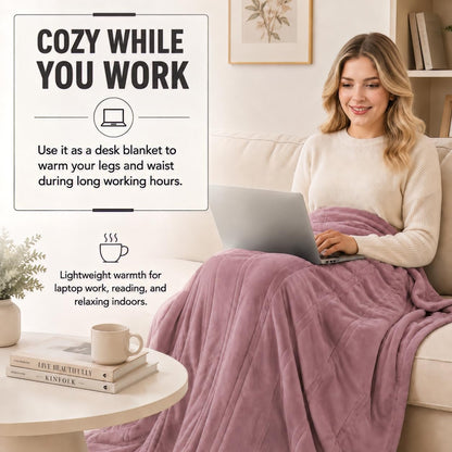 Electric Heated Blanket,Twin 62x84in,Berry,Flannel&Sherpa,Gift Ideas 🍁 All In One Marketplace Canada