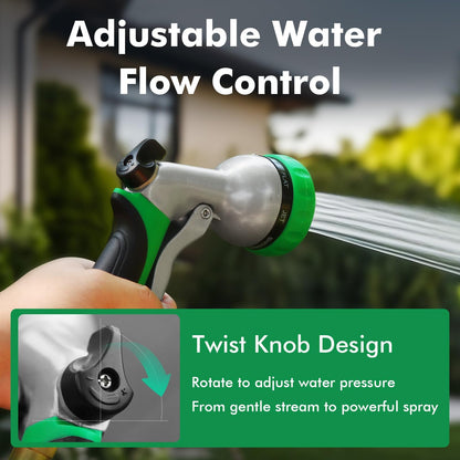 RESTMO Garden Hose Nozzle, Heavy Duty Metal Water Hose Nozzle with 7 Adjustable Spray Patterns, High Pressure Hand Sprayer with Flow Control, Best for Watering Plants & Lawns, Washing Cars & Pets