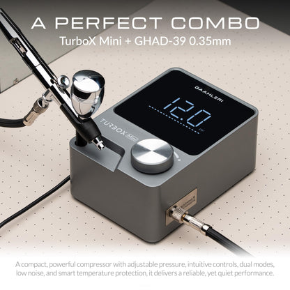 Gaahleri Airbrush Kit, Turbox mini Kit with GHAD-39 0.35mm, Dual-Action Airbrush & Air Compressor with 18 Gear Air Control, Ultra-Quiet, Multi-Scenario, for Painting, Modeling, Cake Decor 🍁 All In One Marketplace Canada