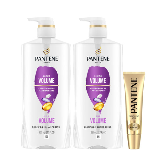 Pantene PRO-V Volume & Body Twin Pack Shampoo, 820 mL Each + Intense Rescue Shot Treatment, 15 mL for dry hair, 1.65 L in Total 🍁 All In One Marketplace Canada