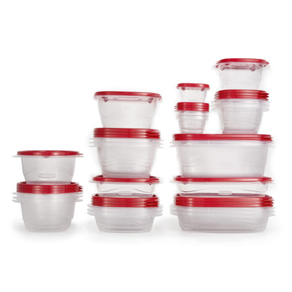 Rubbermaid TakeAlongs Food Storage Containers, 52 Piece Plastic Container Set, Dishwasher and Microwave Safe Meal Prep, Snack, and Lunch Container, BPA Free, Ruby Red - Available at All In One Marketplace Canada
