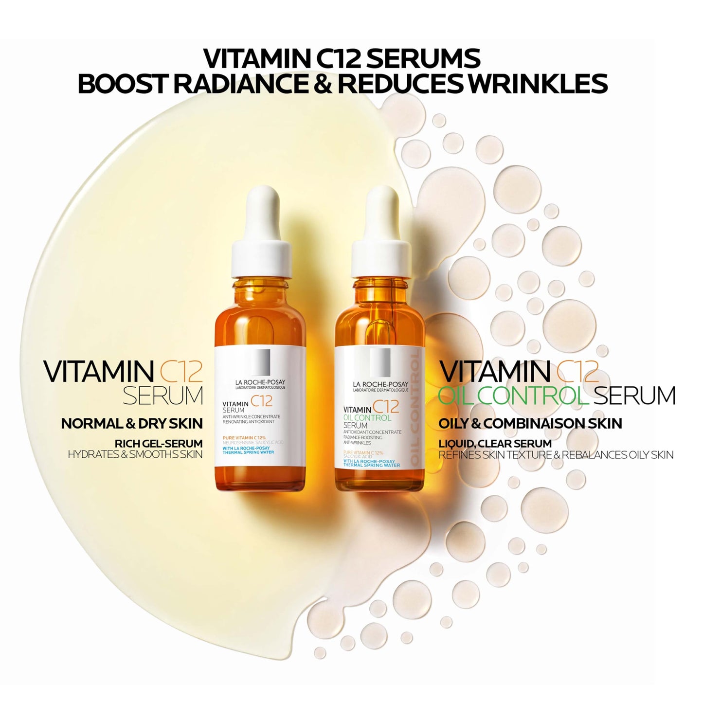 La Roche-Posay Vitamin C Serum, 12% Pure Vitamin C Anti-Aging and Illuminating Facial Serum to Help Reduce the Look of Fine Lines, Improve Skin Radiance & Texture, Suitable for Sensitive Skin 30mL - Available at All In One Marketplace Canada