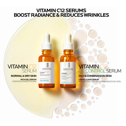 La Roche-Posay Vitamin C Serum, 12% Pure Vitamin C Anti-Aging and Illuminating Facial Serum to Help Reduce the Look of Fine Lines, Improve Skin Radiance & Texture, Suitable for Sensitive Skin 30mL - Available at All In One Marketplace Canada