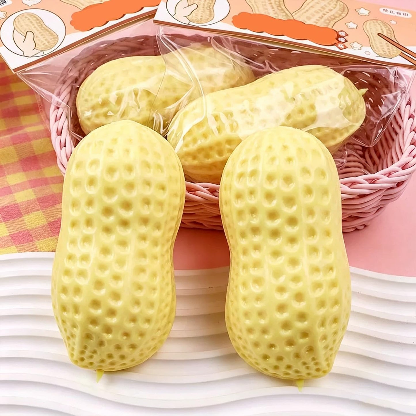 Peanut Squishies, Peanut Shape Stress Relief Ball Soft Squeeze Fidget, Soft Slow Rising Fidget Squeeze Soft Stress Relief Sensory Fidget for Adults Anxiety Relief Hand Relax for Office Desk Workers - Available at All In One Marketplace Canada