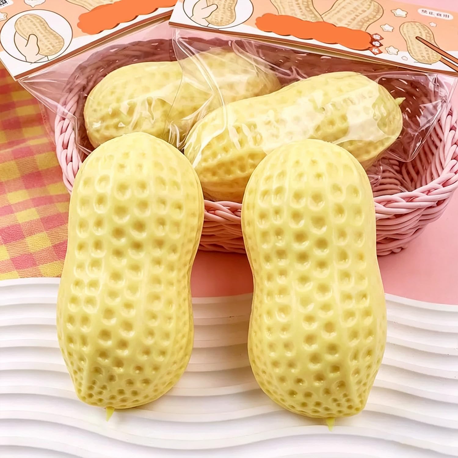 Peanut Squishies, Peanut Shape Stress Relief Ball Soft Squeeze Fidget, Soft Slow Rising Fidget Squeeze Soft Stress Relief Sensory Fidget for Adults Anxiety Relief Hand Relax for Office Desk Workers - Available at All In One Marketplace Canada