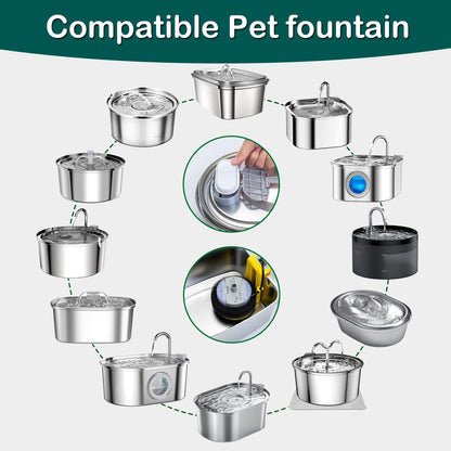 Cat Water Fountain Filters,16 Pack Cat Fountain Replacement Filters(4 Month Supply) for Stainless Steel 67oz/2L Adjustable Water Flow Pet Water Dispenser,Dog Fountain(8+8 Pack)