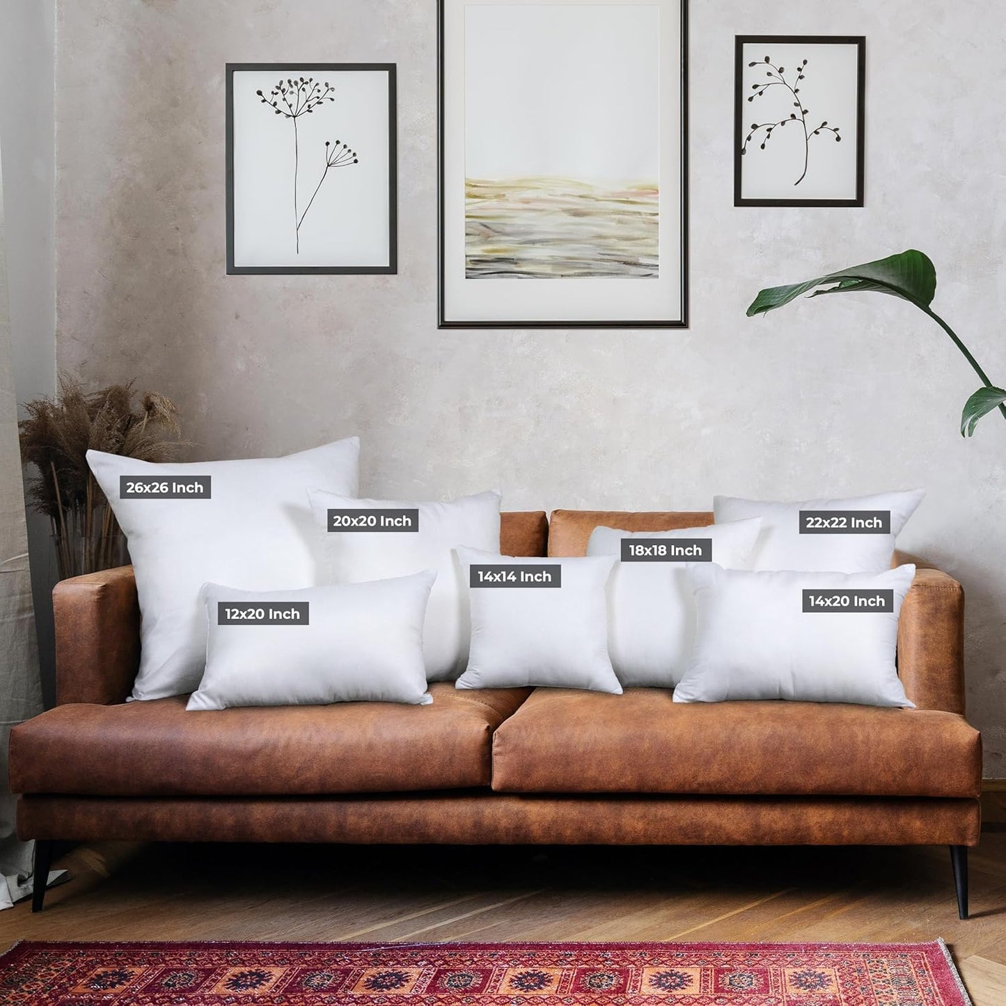 Utopia Bedding Decorative Throw Pillows for Couch - 20 x 20 Inches - Pack of 4, Down Alternative Cushions for Sofa - Fluffy Bed Decorative Pillows, Throw Pillow for Bed, White