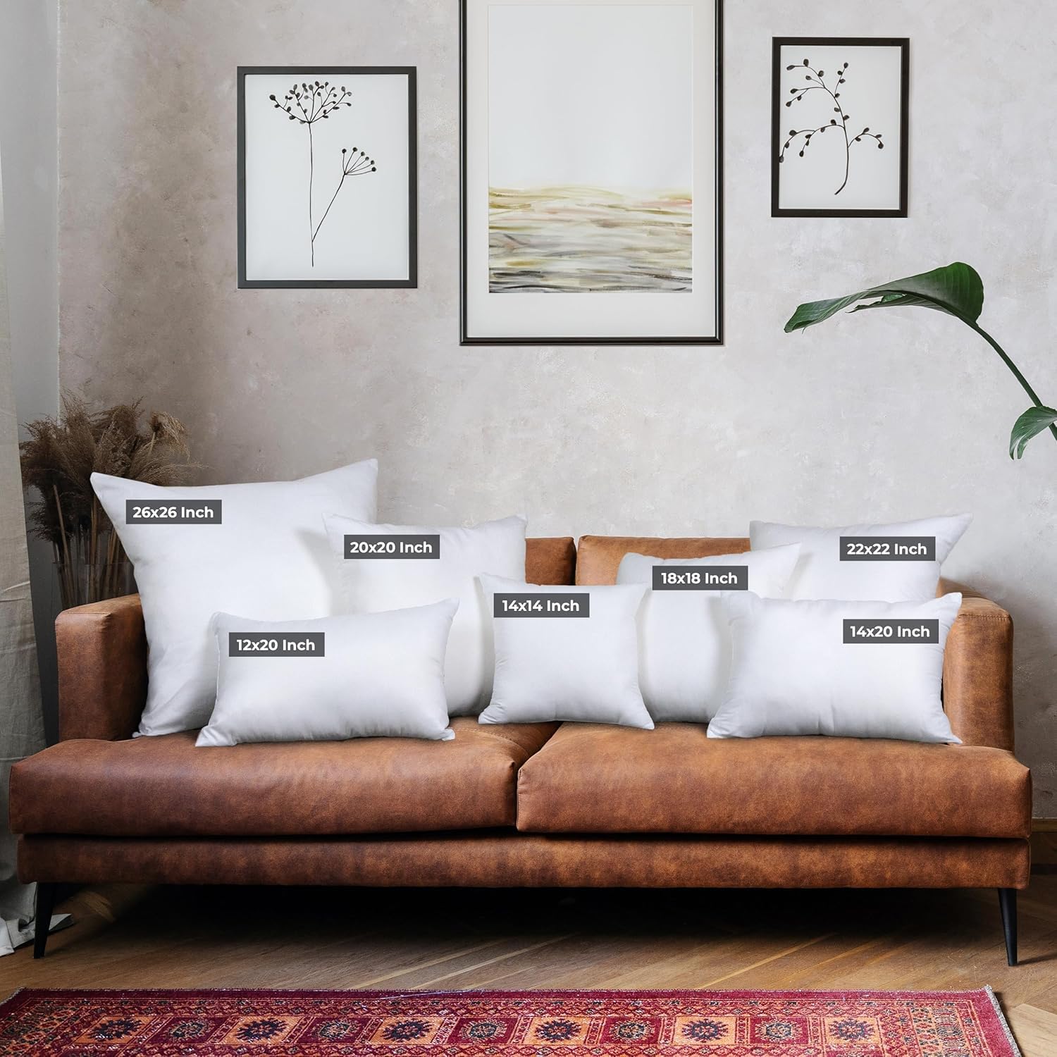 Utopia Bedding Decorative Throw Pillows for Couch - 20 x 20 Inches - Pack of 4, Down Alternative Cushions for Sofa - Fluffy Bed Decorative Pillows, Throw Pillow for Bed, White