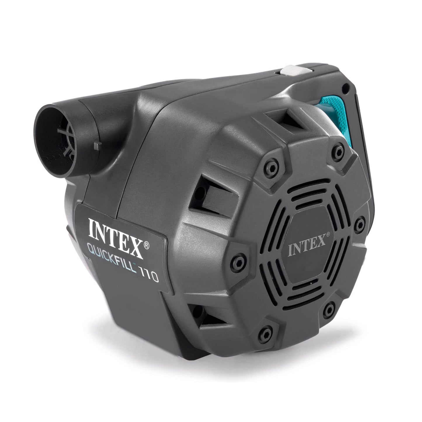 INTEX 66643E QuickFill 120 Volt AC Electric Pump: Inflates and Deflates Air Mattresses – Includes 3 Interrconnecting Nozzles – Easy Carry Handle – 1100 L/Min Air Flow – Indoor Use Intex