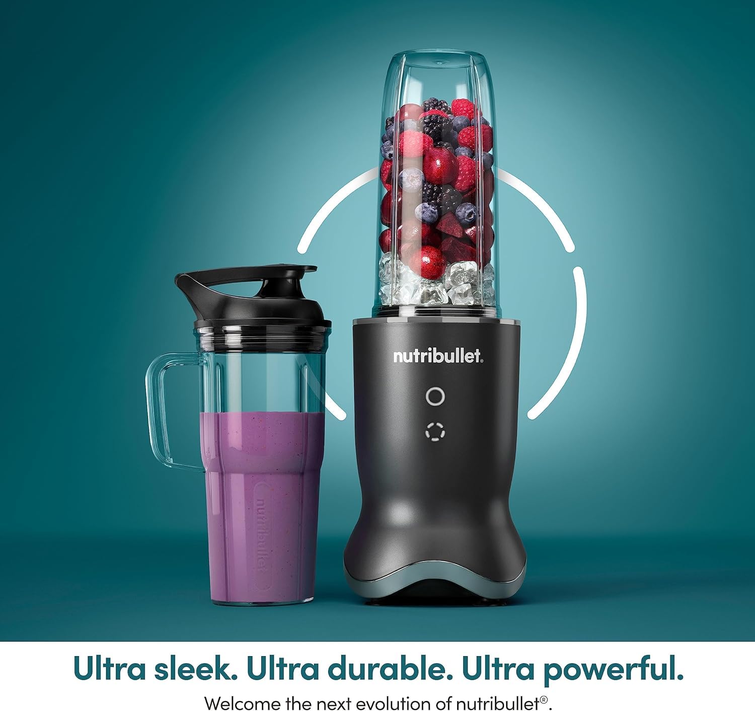nutribullet Ultra 1200W Personal Blender for Smoothies Shakes & Protein - Quietest Single Serve Blender with Titanium Coated Blades, 3 BPA-Free Cups (32oz + 24oz), To-Go Lids, Dishwasher Safe NutriBullet