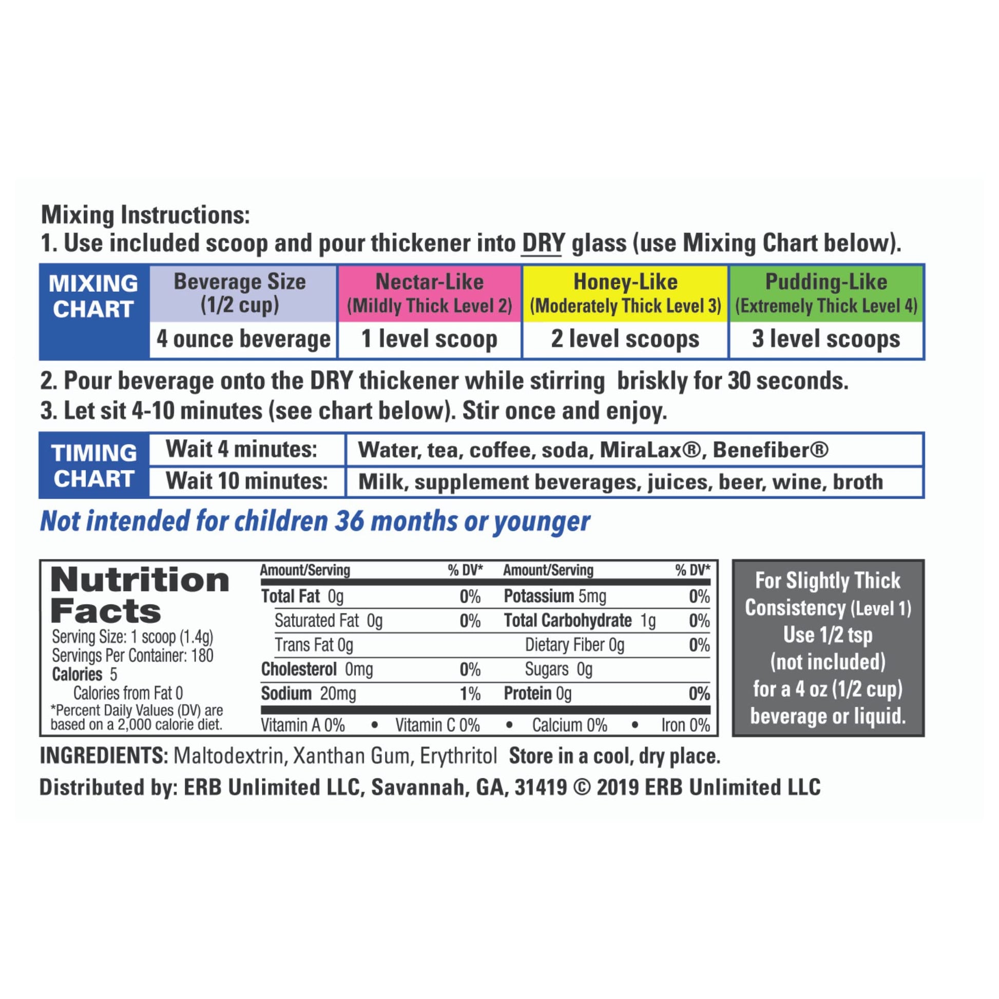 Clear Xanthan Gum Thickener Powder, 180 Servings (8.89 oz) – IDDSI Levels 1-4