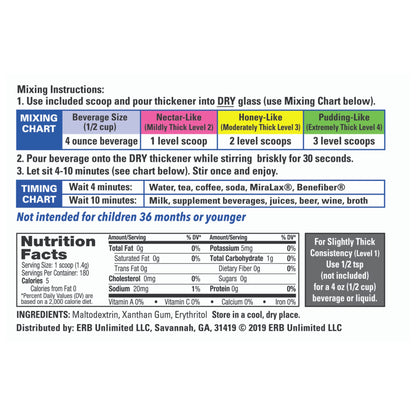 Clear Xanthan Gum Thickener Powder, 180 Servings (8.89 oz) – IDDSI Levels 1-4