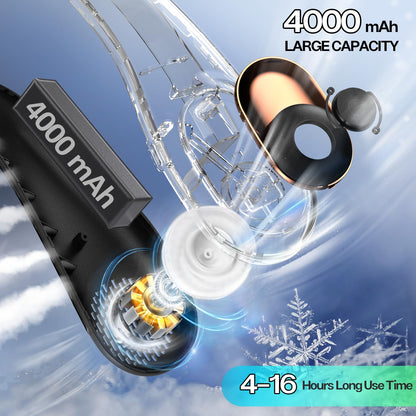 Portable Neck Fan with LED Display & 360° Cooling Airflow, 3 Speed Settings Bladeless Cooler, 4000mAh Rechargeable Battery, Ultra-Quiet Personal Fan for Home, Office, Travel, Sports - Available at All In One Marketplace Canada
