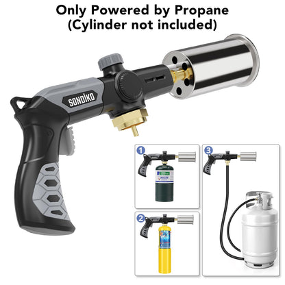 Sondiko Powerful Propane Torch L8010, Gas Welding Equipment,Propane Torch Head with Igniter, Blow Torch, Campfire Starter, Adjustable Flamethrower Gun for BBQ and Baking(Propane Tank NOT Included) - Available at All In One Marketplace Canada