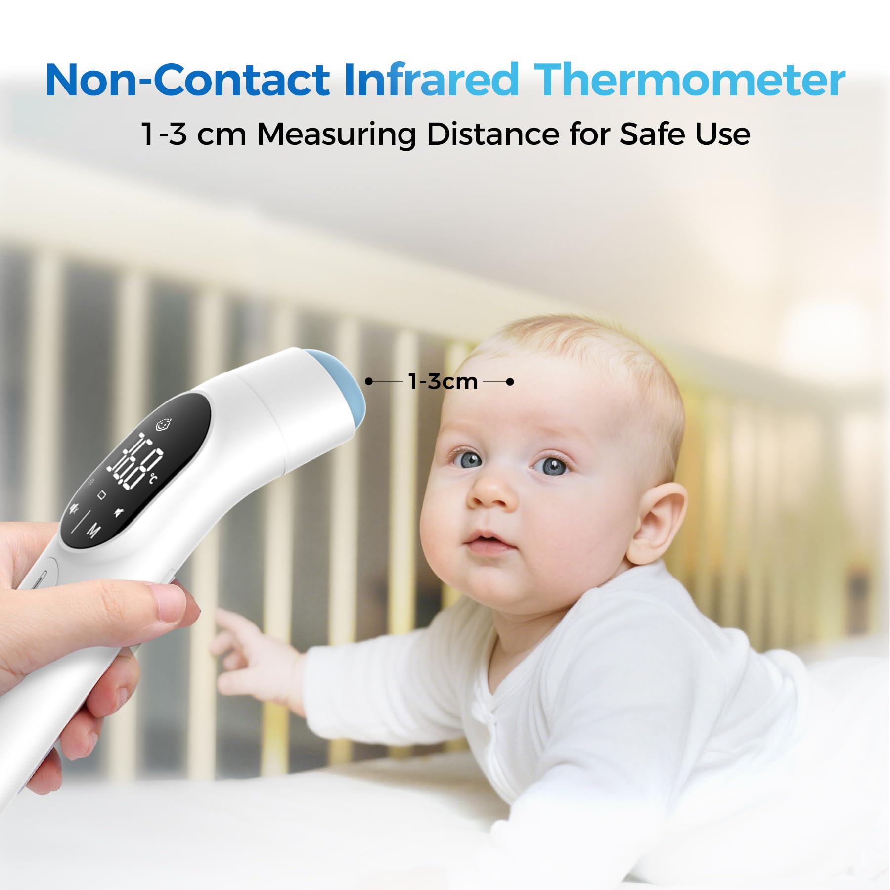 Thermometer Forehead and Ear Thermometer Digital Infrared Thermometer Baby Thermometer Accurate 1s Measure 40 Set Memory Mute Mode LED Screen for Adults Kids Fever Alarm with Storage Bag - Available at All In One Marketplace Canada