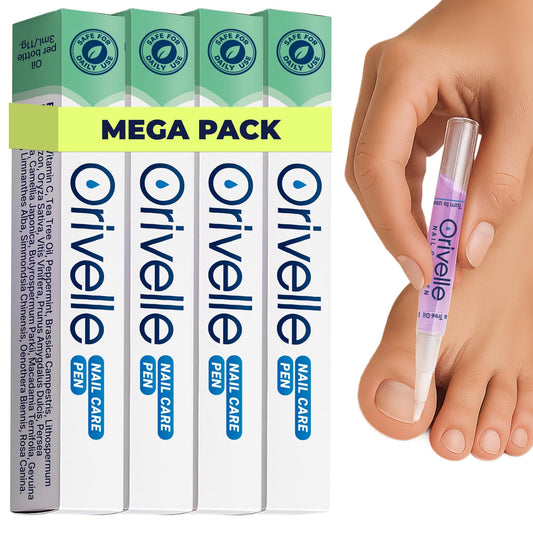 Orivelle Toenail Care Pen - Extra Strength Toe Nail Remedy - Professional Nail Solution for Fingernail with Tea Tree Oil (Pack of 4)
