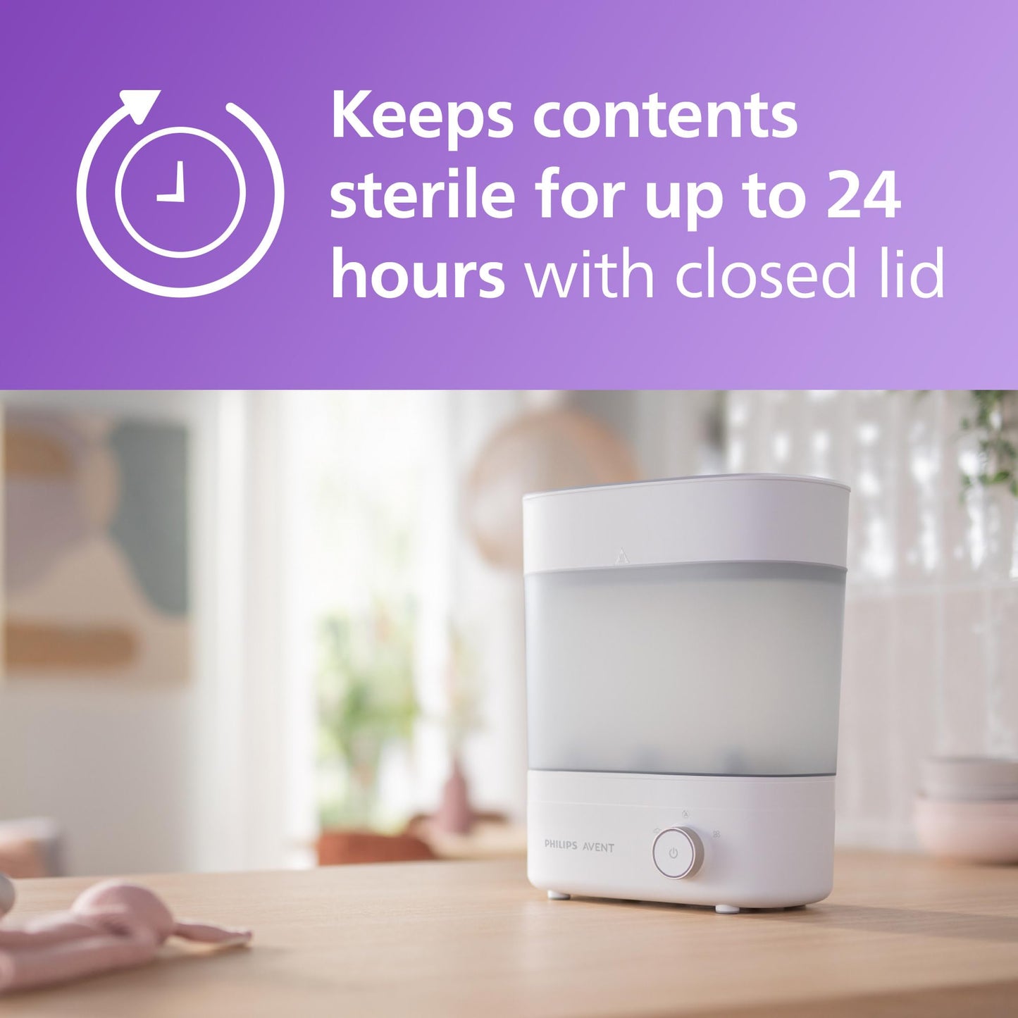 Philips Avent Baby Bottle Sterilizer and Dryer Premium, Removes 99,9% of Bacteria, Chemicals Free, Capacity 6 Bottles/Teats/Accessories, Modular Space Saving Design, Model SCF293 - Available at All In One Marketplace Canada