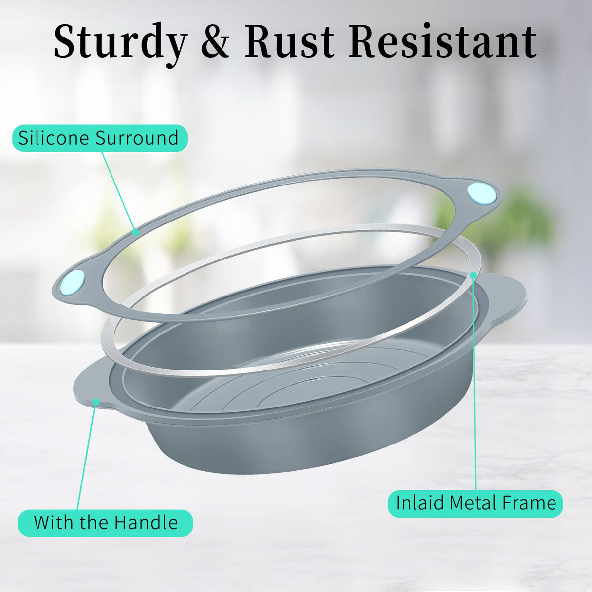 To encounter 9 Inch Silicone Round Cake Pans with Metal Frame, 2 Pack 🍁 All In One Marketplace Canada