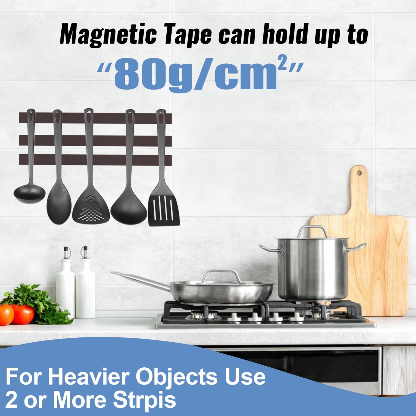 RIHEGAINT Magnetic Tape - 1/2" x 16ft Flexible Magnet Strips with 3M Strong Adhesive Backing - Perfect Fridge Magnets!