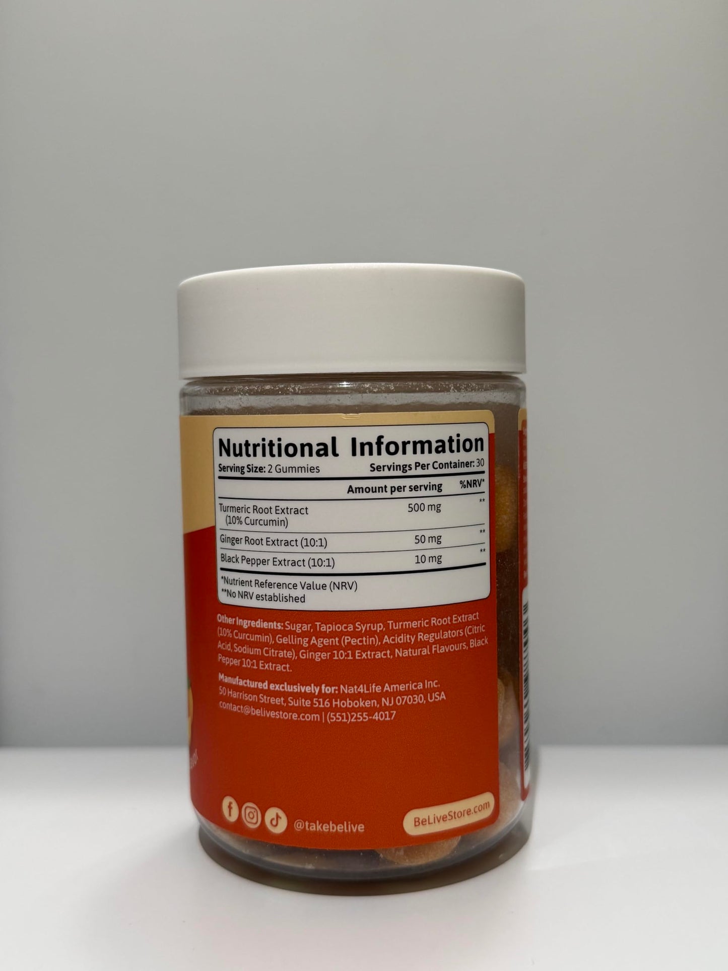 BeLive Turmeric Curcumin with Black Pepper & Ginger - 60 Gummies I Turmeric and Ginger Supplement for Immune Support, Healthy Skin, and Mobility - Tropical Flavor - Available at All In One Marketplace Canada
