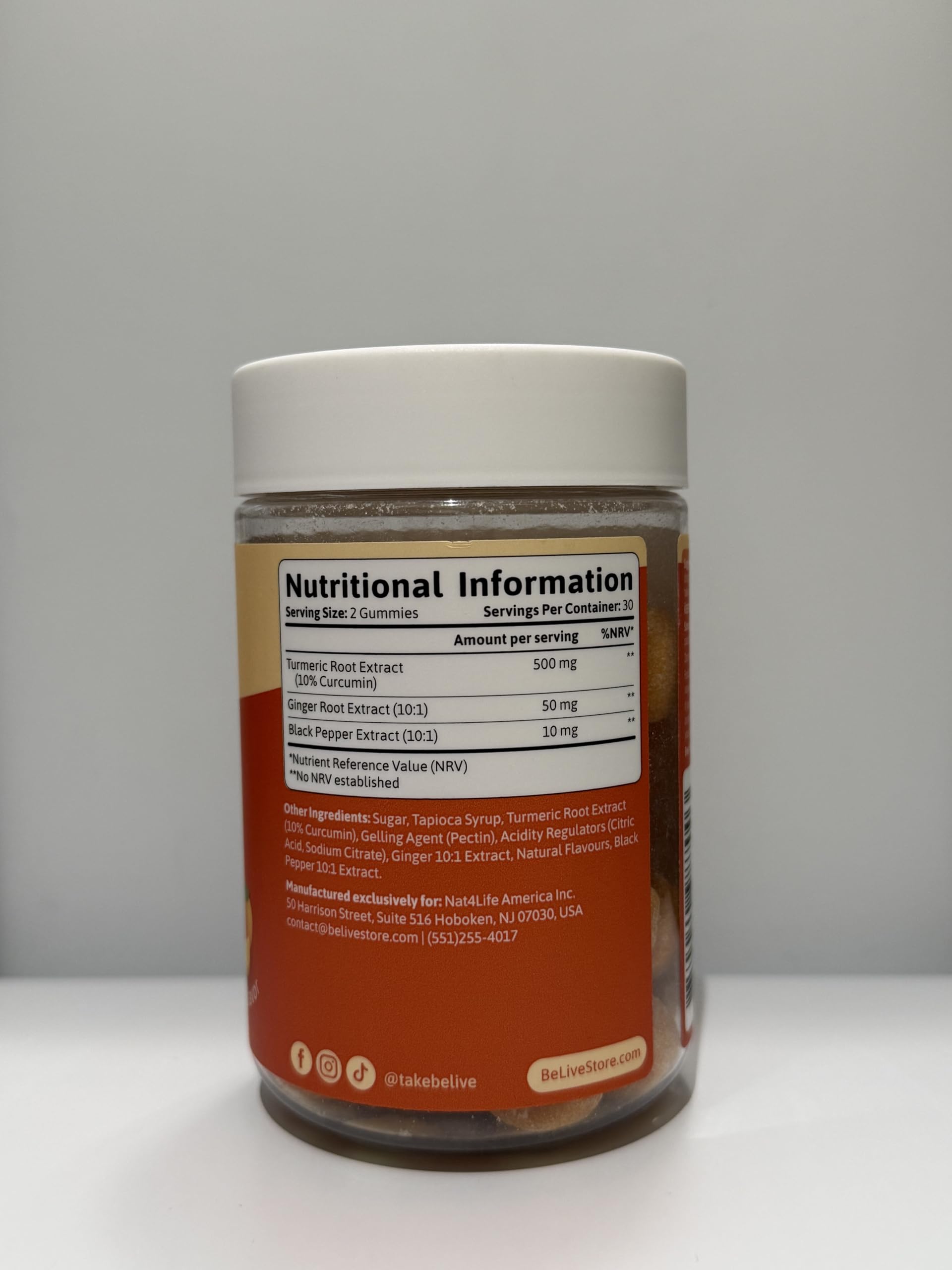 BeLive Turmeric Curcumin with Black Pepper & Ginger - 60 Gummies I Turmeric and Ginger Supplement for Immune Support, Healthy Skin, and Mobility - Tropical Flavor - Available at All In One Marketplace Canada