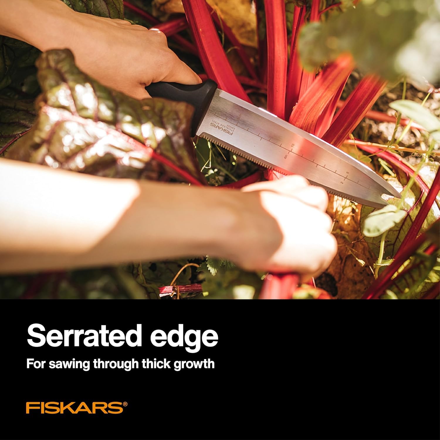 Fiskars Hori Hori Garden Knife, Precision-Ground Serrated Blade, Forked Tip Weeding & Planting Tool,Stainless Steel Adjustable Fiskars