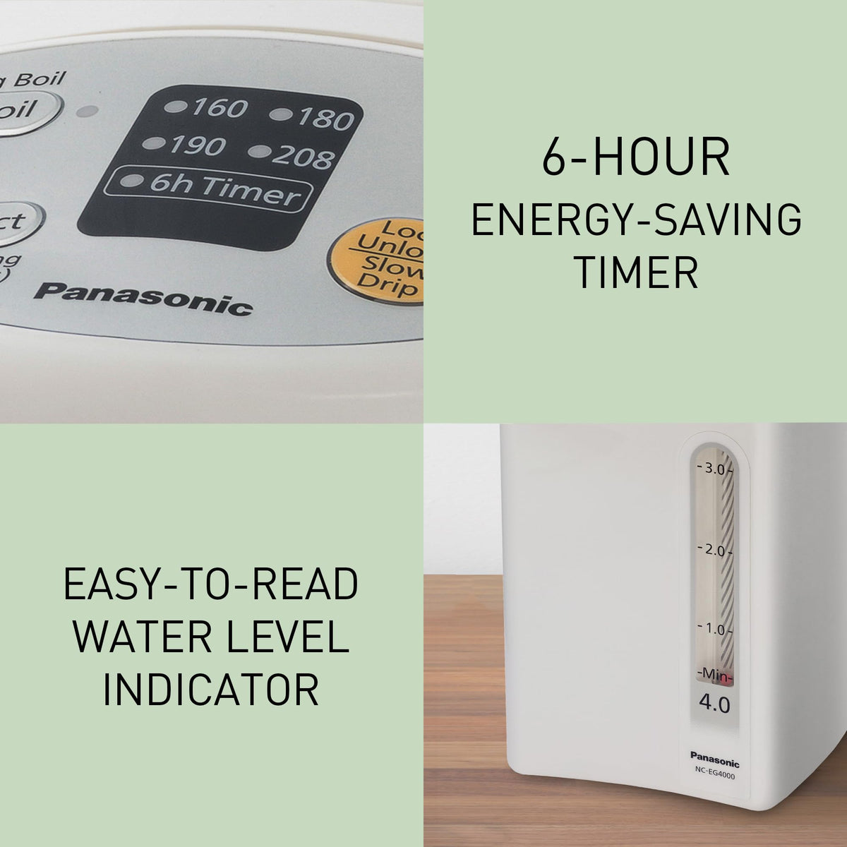 Panasonic NCEG4000 Thermo Pot with Electric Hot Water Dispensing, White