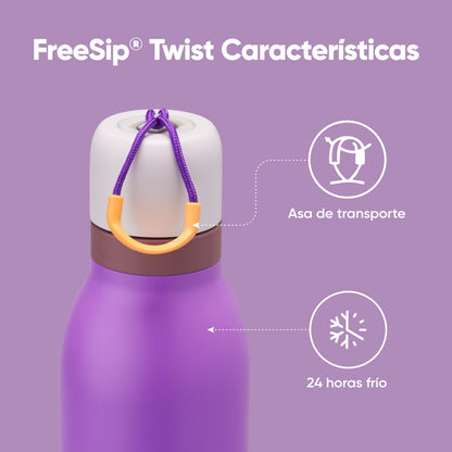 Owala FreeSip Twist Insulated Stainless Steel Water Bottle with Straw for Sports and Travel, BPA-Free, 24-oz, Purple/Purple (California Grapevine) 🍁 All In One Marketplace Canada