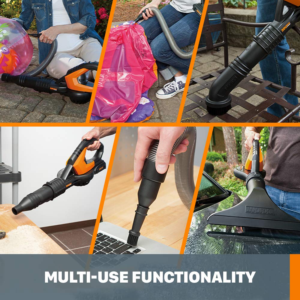 WORX WG545.9 20V Work Air Lithium Multi-Purpose Blower/Sweeper/Cleaner, Battery & Charger Not Included Worx