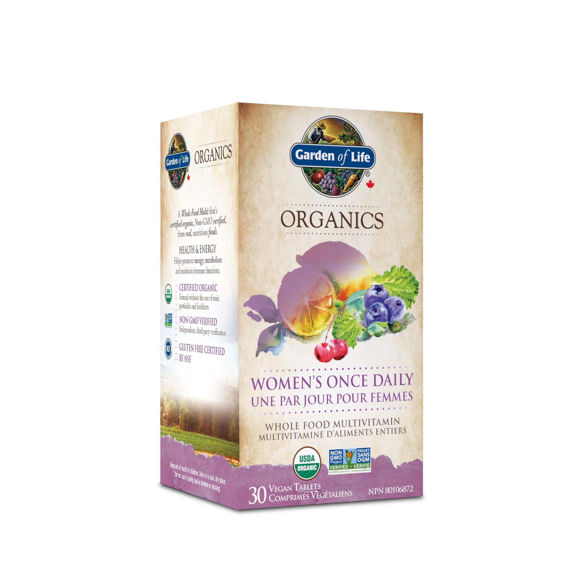 Garden of Life Mykind Organics Multivitamin-Women's, 30's. Health, Energy, Beauty - Helps promote energy, metabolism and maintain radiant healthy skin, hair and nails. A Whole Food Multi that’s certified organic, Non-GMO verified, from real, nutritious fo - Available at All In One Marketplace Canada