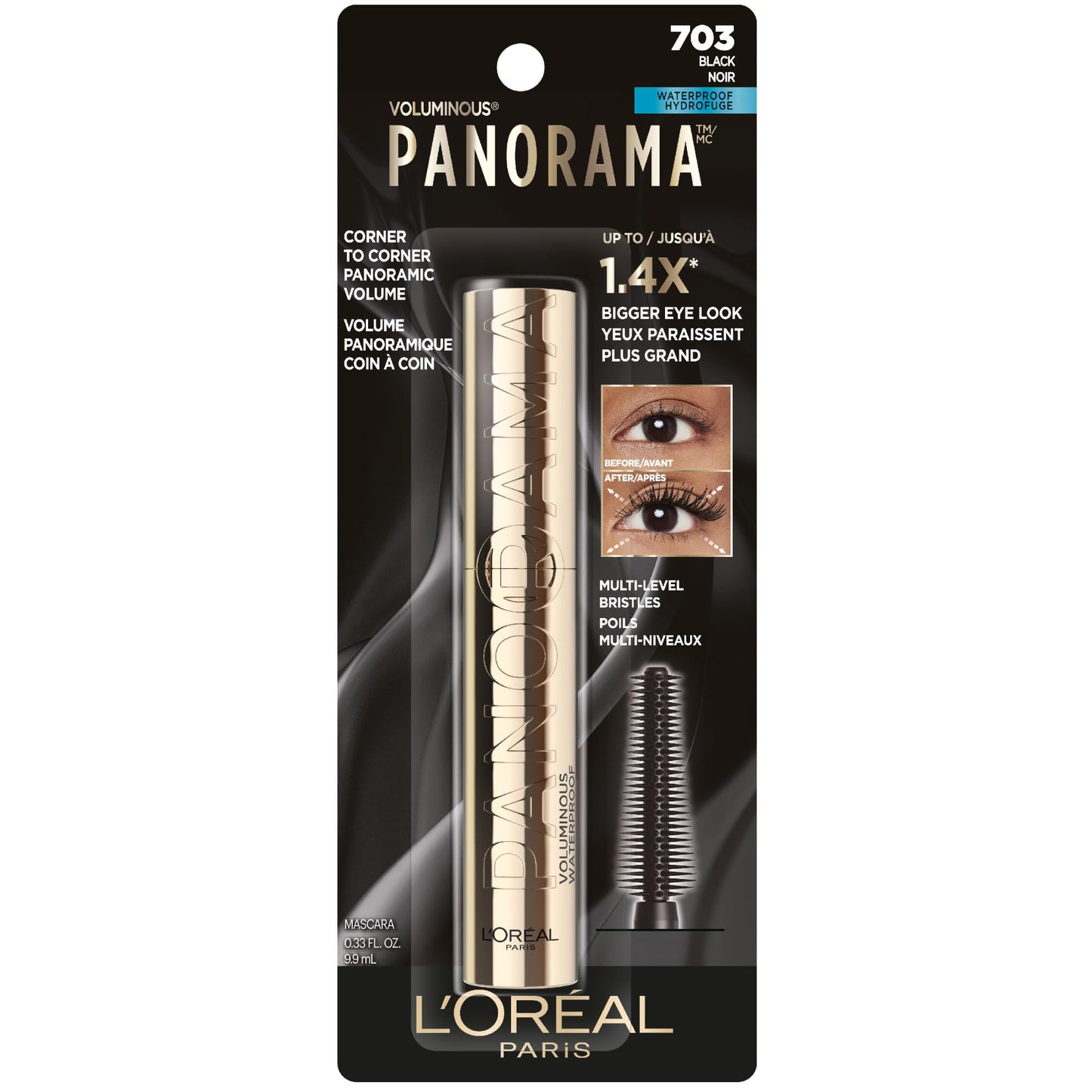 L'Oreal Paris Voluminous Panorama Mascara, Volumizing & Waterproof Mascara, Up to 1.4x Bigger-Looking Eyes, Black, 9.9 mL 🍁 All In One Marketplace Canada