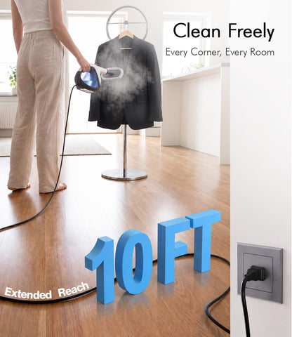 Handheld Steam Cleaner for Home 3s Instant Heat-Up No Need to Wait, Upgrade 2 LB Light Weight Easy Refill Portable Steamer Cleaner for Furniture Couch Grout Walls Kitchenware Cleaning (White)