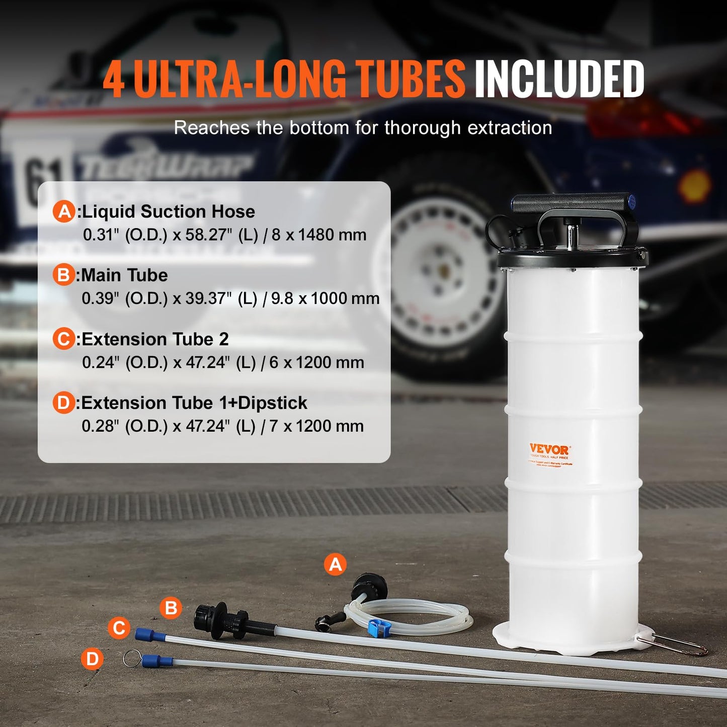 VEVOR Fluid Extractor, 1.74 Gallons (6.5 Liters), Manual Hand-Operated Oil Changer Vacuum Fluid Extractor with Dipstick and Hose, Oil Extractor Change Pump for Automotive Fluids Vacuum Evacuation 🍁 All In One Marketplace Canada