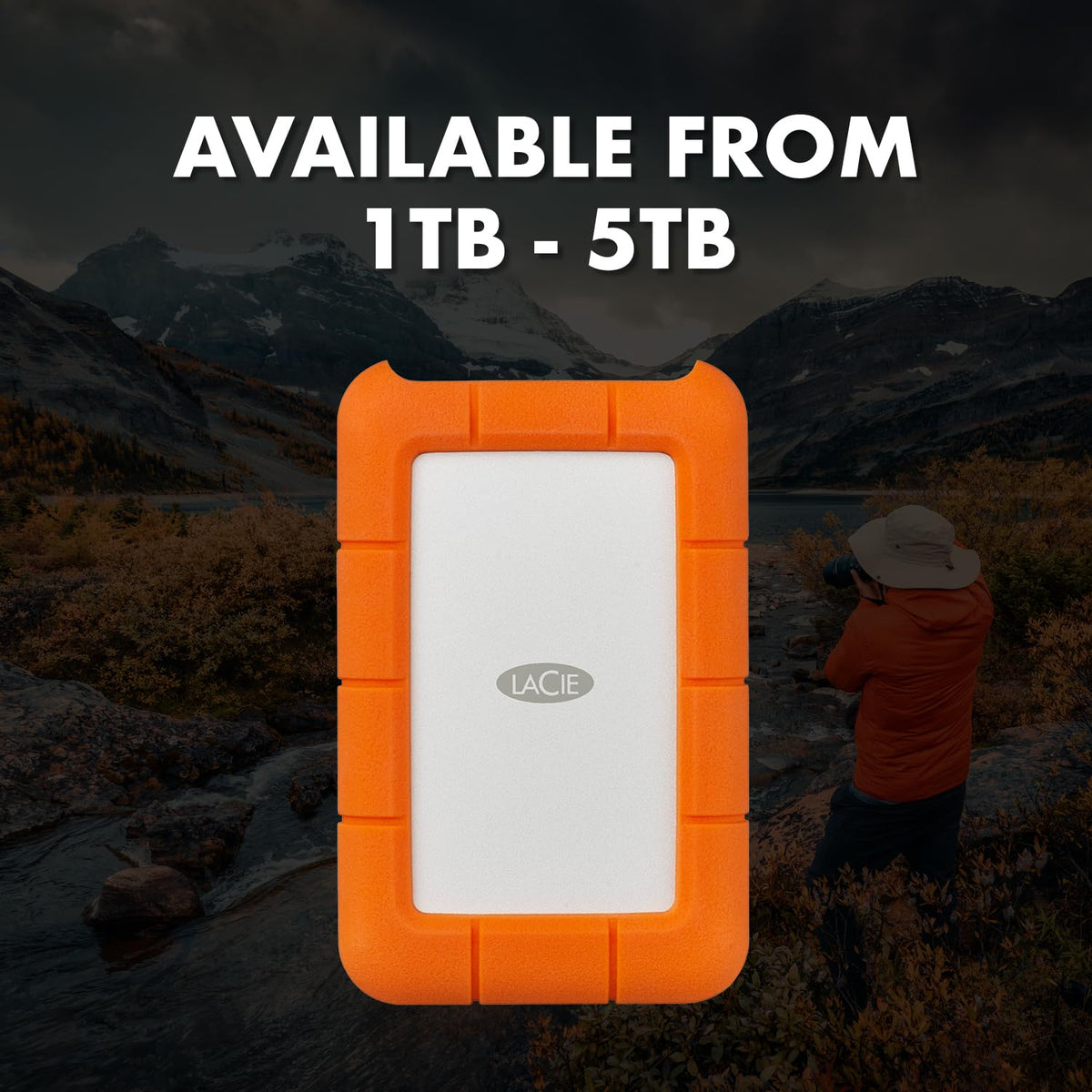 LaCie Rugged USB-C 2TB External Hard Drive Portable HDD – USB 3.0 Compatible, Drop Shock Dust Rain Resistant, for Mac and PC Desktop Workstation Laptop, 1 Month Adobe CC (STFR2000800)