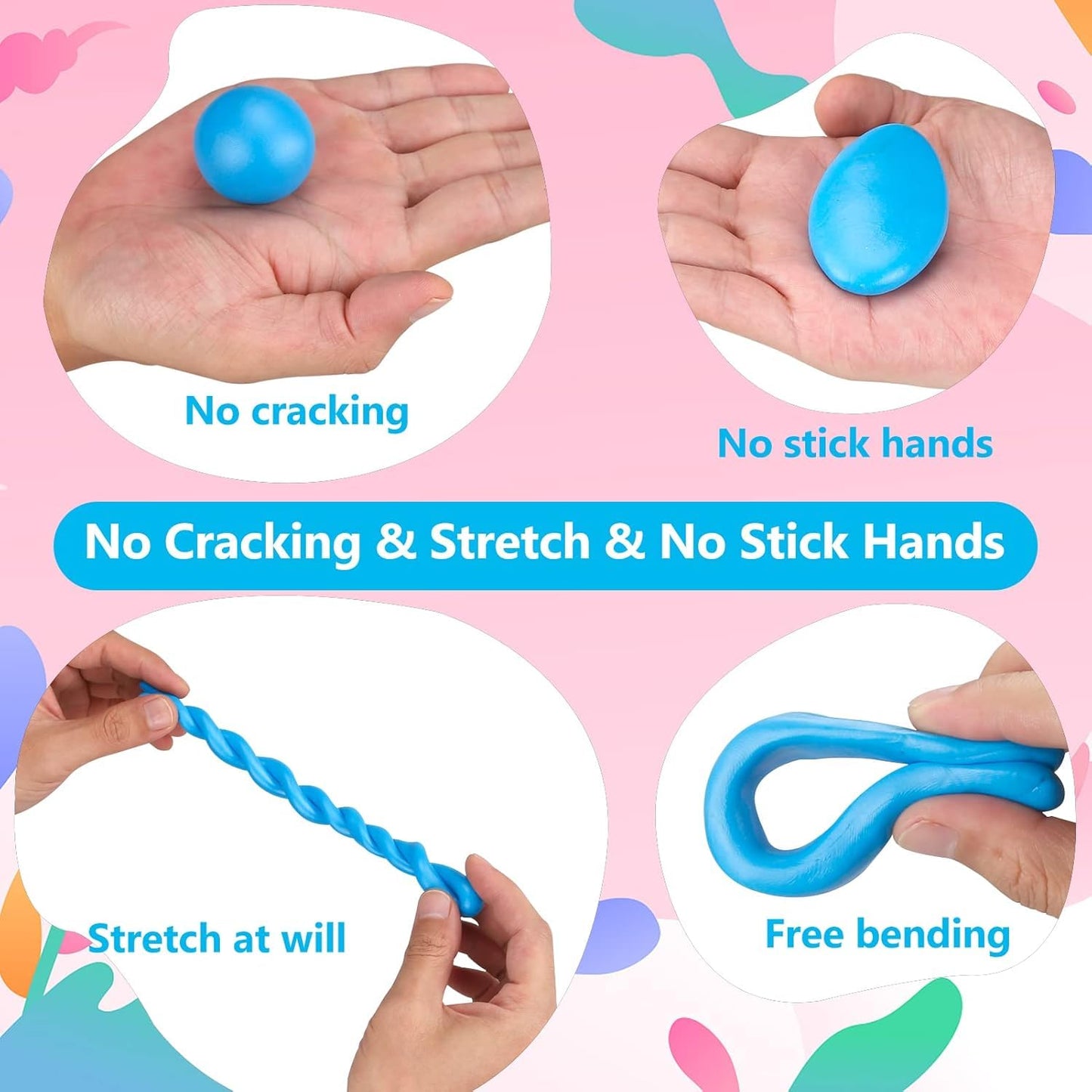 CiaraQ Polymer Clay 50 Colors Starter Kit - Oven Bake Modeling Clay for Kids & Artists, Non-Sticky DIY Clay with Sculpting Tools, Fun Gift for Children Ages 4+, 2.8 lb - Available at All In One Marketplace Canada