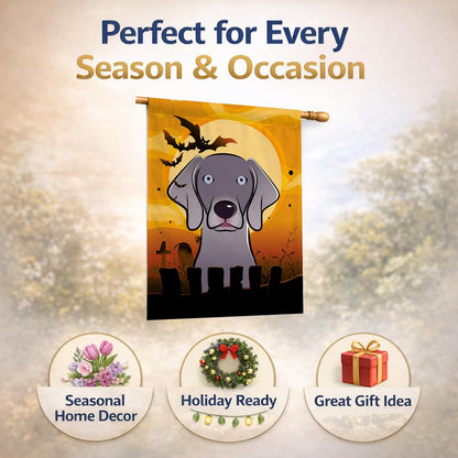 Drapeau de maison en toile Caroline's Treasures BB1789CHF Weimaraner Halloween, multicolore, grand