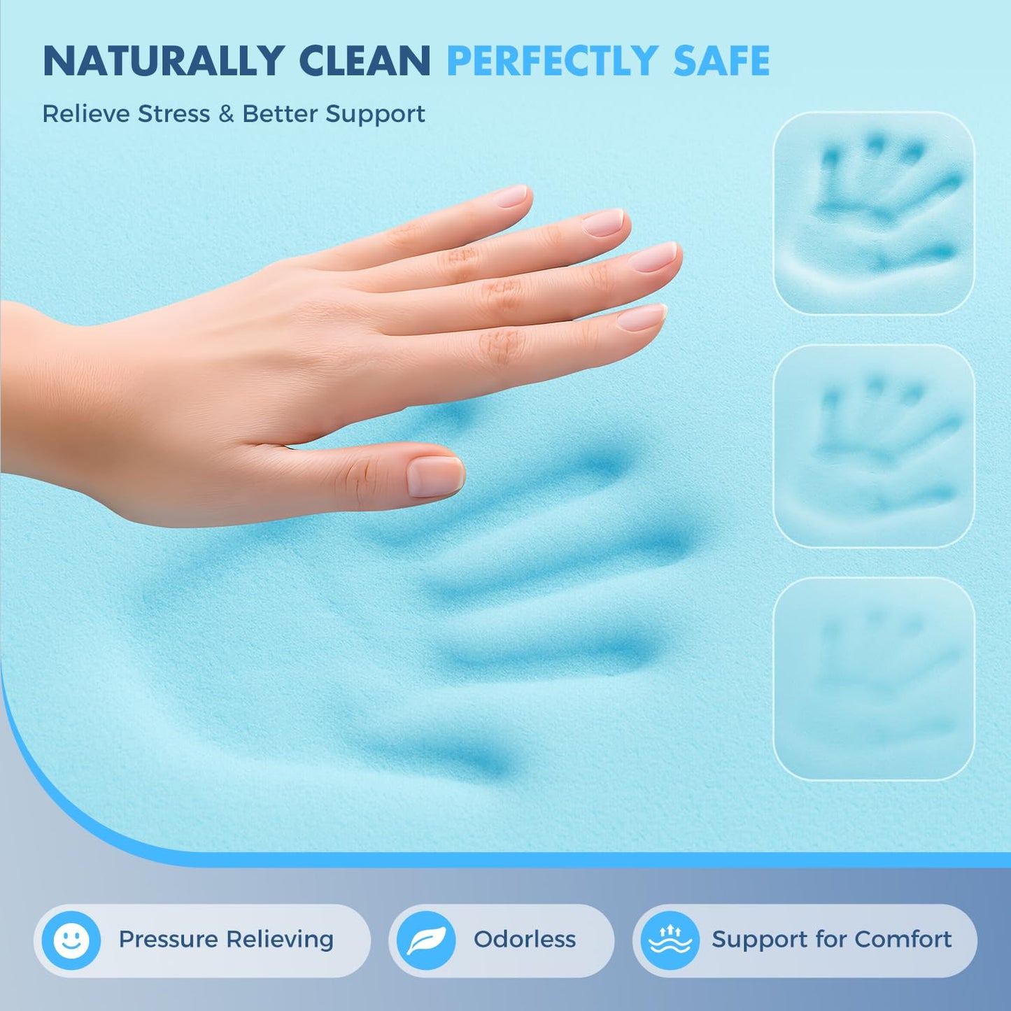 Dual Layer 4 Inch Memory Foam Mattress Topper Queen Size, 2 Inch Cooling Gel Memory Foam and 2 Inch Pillow Top Mattress Pad Cover for Back Pain, Deep Elastic Pocket, Medium Support, White
