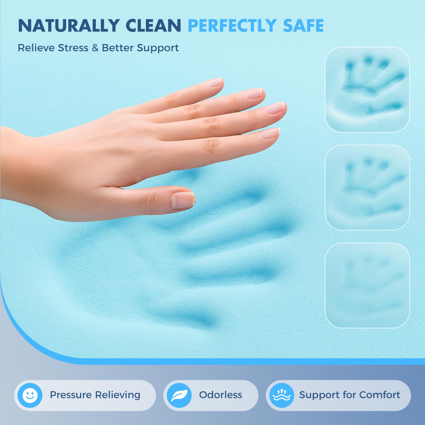 Dual Layer 4 Inch Memory Foam Mattress Topper Queen Size, 2 Inch Cooling Gel Memory Foam and 2 Inch Pillow Top Mattress Pad Cover for Back Pain, Deep Elastic Pocket, Medium Support, White