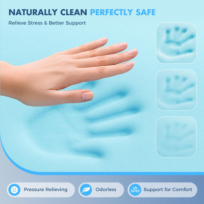 Dual Layer 4 Inch Memory Foam Mattress Topper Queen Size, 2 Inch Cooling Gel Memory Foam and 2 Inch Pillow Top Mattress Pad Cover for Back Pain, Deep Elastic Pocket, Medium Support, White