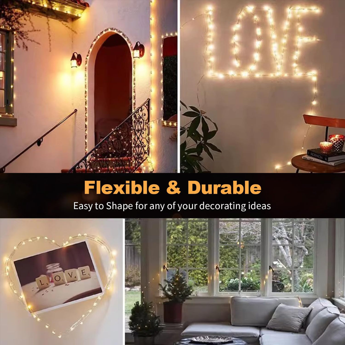 20 Pack LED Fairy Lights Battery Operated,3 Features 7FT 20 LED Waterproof Mini Twinkle String Lights for Wedding Mason Jars Party Christmas Decorations(Warm White) 🍁 All In One Marketplace Canada