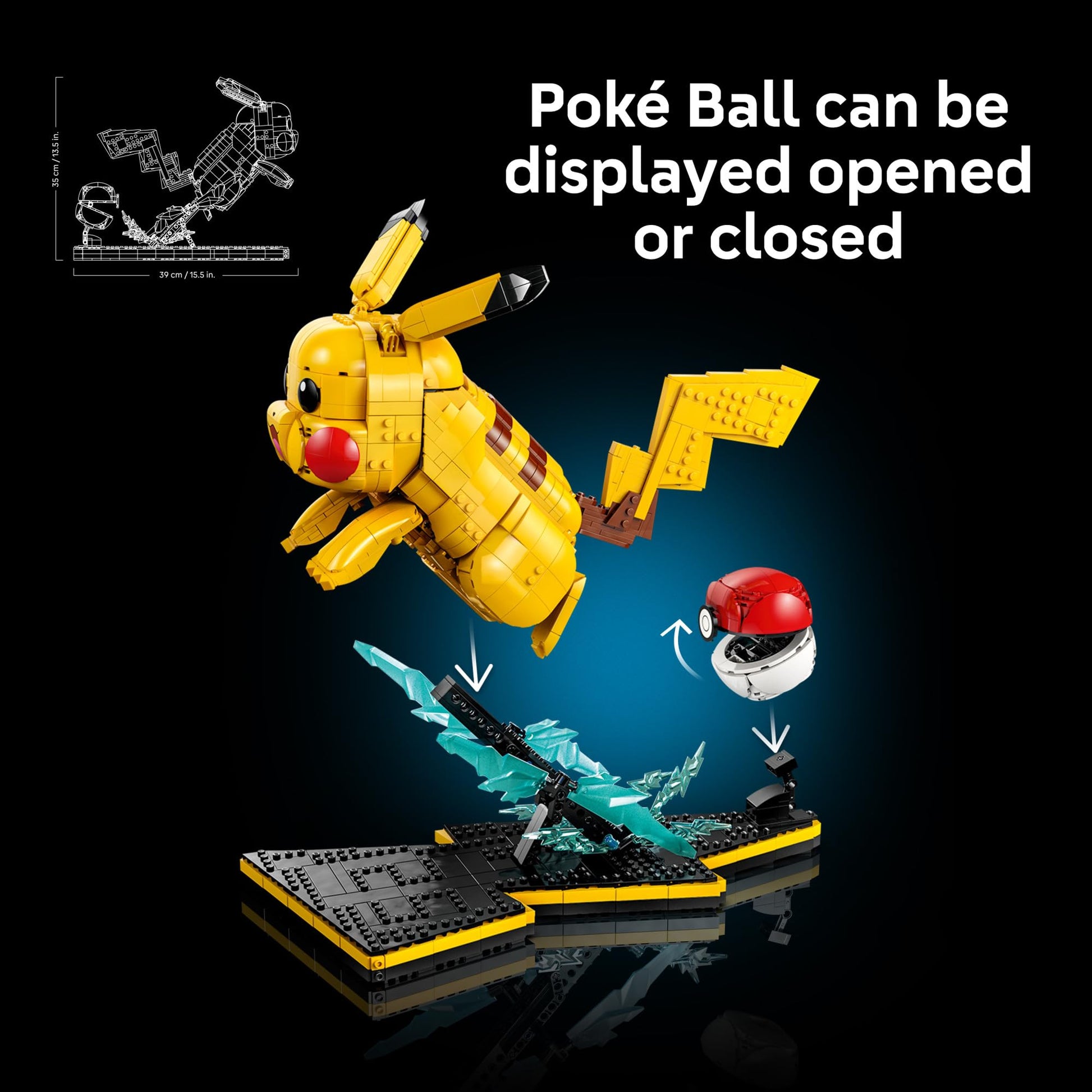 LEGO Pokémon Pikachu and Poké Ball - Collectible Building Sets for Adults, Ages 18+ - Pokémon Figure for Display - Desk, Shelf or Office Decor - Gift for Men & Women - 72152 LEGO