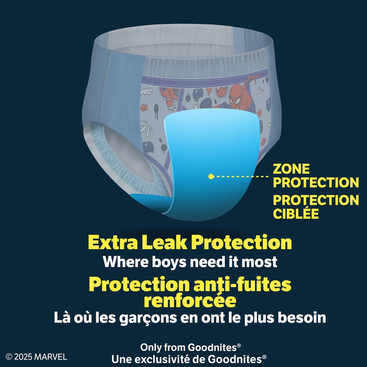 Sous-vêtements de nuit GoodNites pour garçons, TP, 44 unités, résistants à l'eau, 3-5 ans