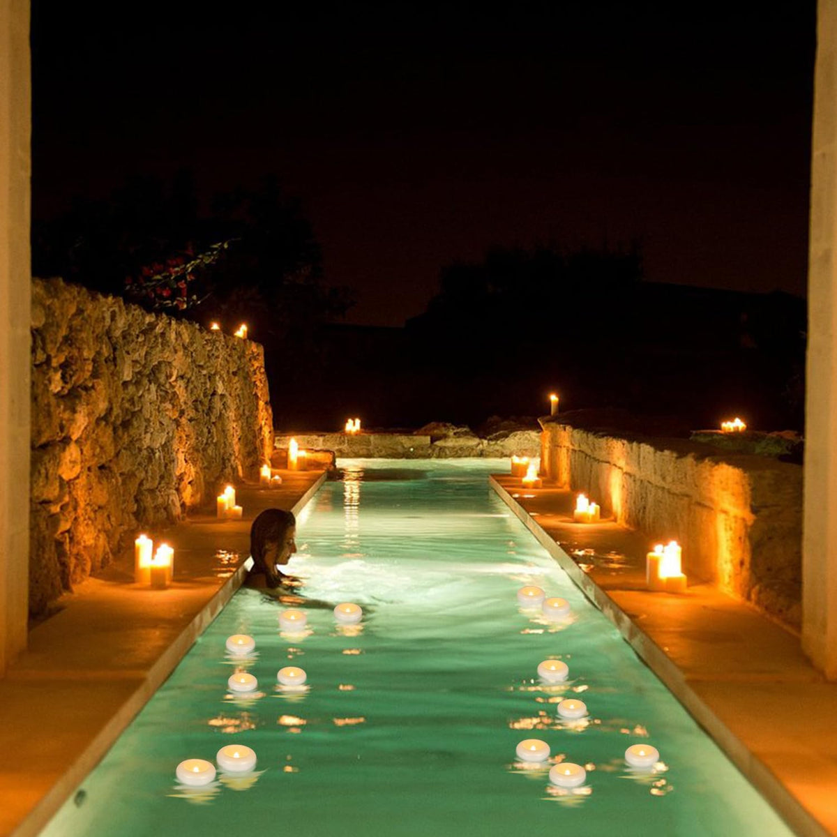 24 Pack 3”Floating Candles Water-Activated Flameless LED Candle, 120 Hour White Battery Operate Waterproof Tealights for Cylinder Vases, Centerpieces at Wedding, Party, Pool,Romantic,Christmas Gift. 🍁 All In One Marketplace Canada