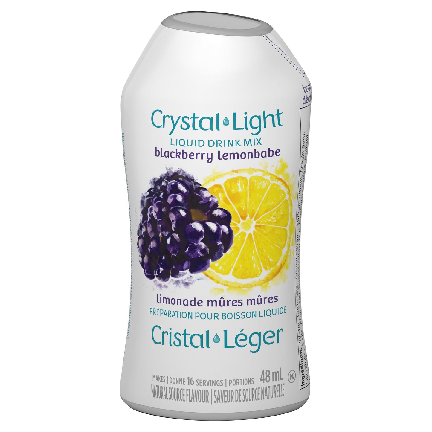 Crystal Light Blackberry Lemonbabe Liquid Drink Mix, 48 mL Bottle (Pack of 12) Crystal Light