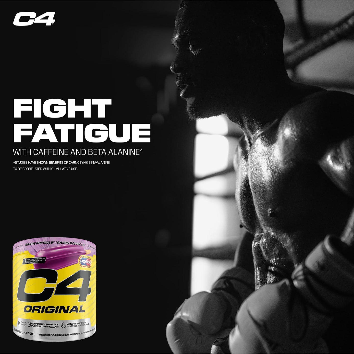 Cellucor C4 Original Pre Workout Powder - Sugar Free Preworkout Energy for Men & Women - 150mg Caffeine, Beta Alanine, Creatine - Grape Popsicle, 30 Servings Cellucor
