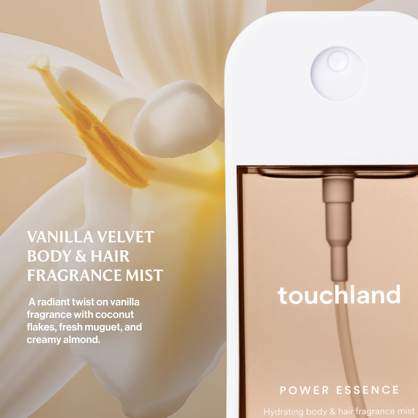 Touchland Body & Hair Fragrance Mist, 2 FL OZ - Vanilla Velvet - Available at All In One Marketplace Canada