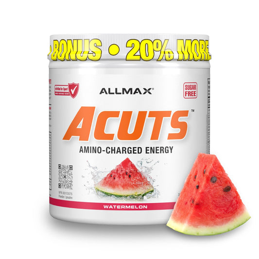 ALLMAX ACUTS Amino Energy Powder with Amino Acids Supplement, Watermelon, 36 Servings, Caffeine, Green Coffee Extract, 2000 mg Taurine, L-Carnitine, Sugar Free, Gluten & Dye Free, Amino Acid Drink